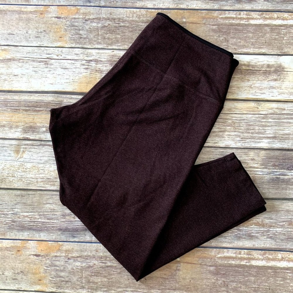 Lysse Brown Heathered Center Seam Ponte Leggings